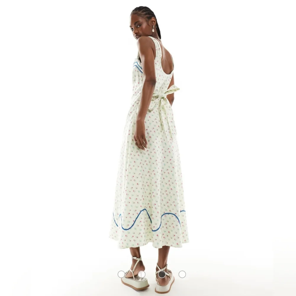 NWT FREE PEOPLE -Sz S- Sweet Hearts Midi Dress in Ivory Combo - Picture 6 of 16